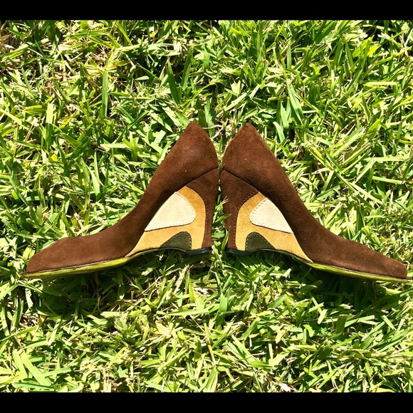 Emilio Pucci suede colorblock wedges - Picture 5 of 7